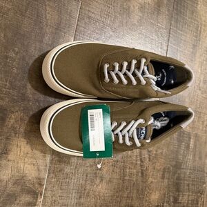Sperry Men's Olive Canvas Sneakers